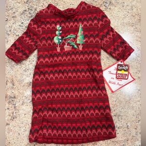 NWT Vintage Chocolate Soup Chevron Dress with Whimsical Trees Toddlers Size 2T